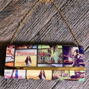 LANY Multicolored Vogue Fashion and Travel Collage Clutch - New with Tags